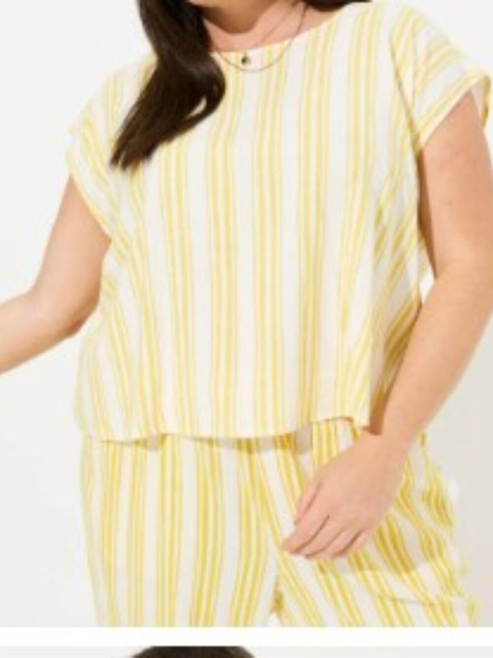 Torrid Linen Stripe Matching Set — Crop Tank (00) + Wide‑Leg Pant (2 Tall)